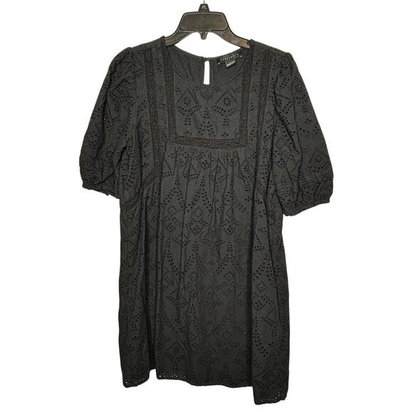 Sanctuary Dresses & Skirts - Sanctuary Women's Classic Office Black Eyelet Shift Lined Dress Size Large